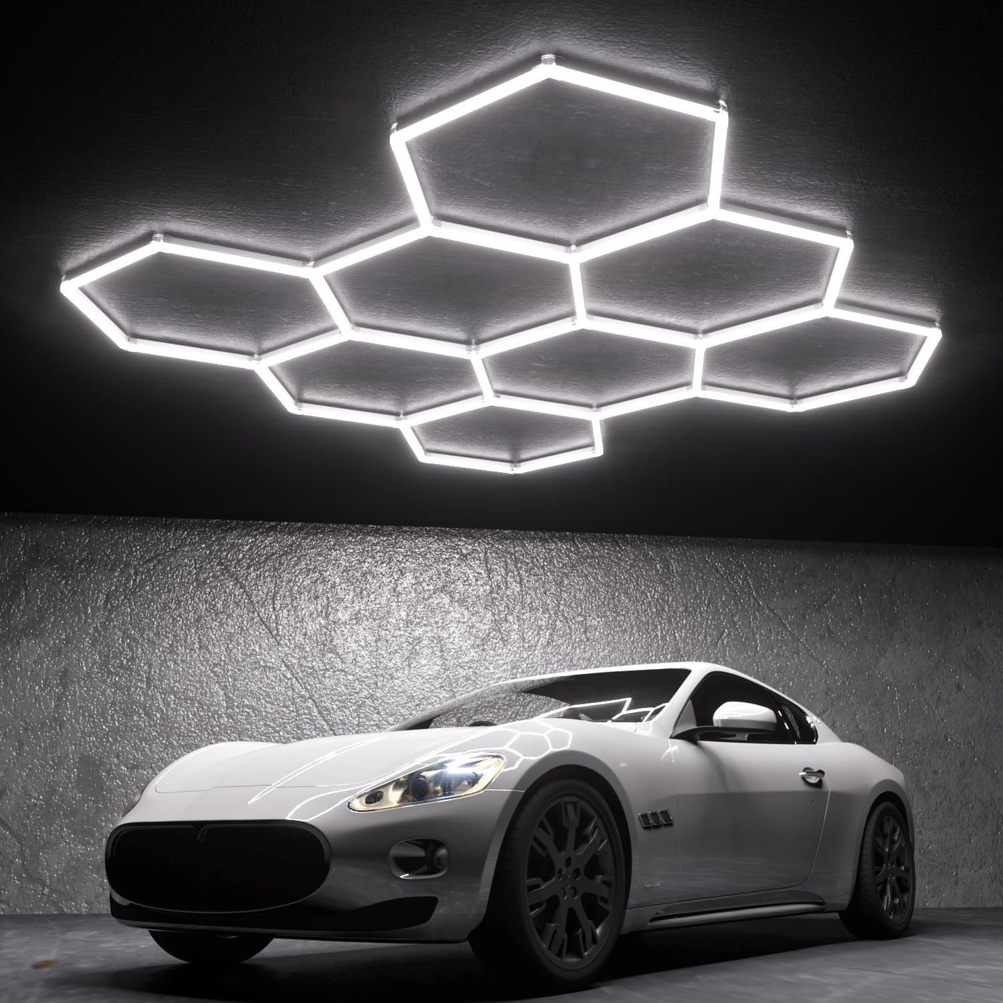 Hexagon Garage Lights: 248W 35 Pack 8 Grids LED Garage Lights - Easy Install 650
