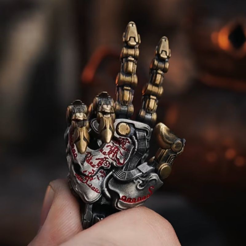 Mechanical Hand Desktop Ornament Retro Metal Craft for Daoist Youth Collection
