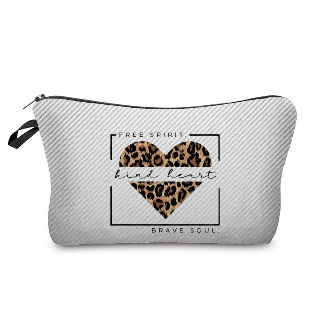 Personalized Pretty Makeup Bag Leopard Print Cosmetic Bags Multifunction Travel