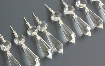 10Pcs 1.5"Clear Glass Prisms Teardrop Hangings Crystal Chandelier Lamp Part