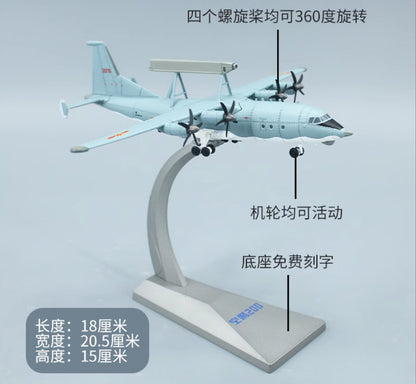 1:200 18CM AVIC KJ-200 AWACS Early Warning Aircraft Diecast Military Plane Model