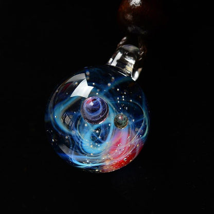 Necklace Pendant Nebula Cosmic Handmade Galaxy Men Women Jewelry 45cm Glass Rope