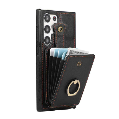 For Samsung Galaxy S25 Ultra/S25+ Case Wallet with Card Holder 360°Rotation Ring