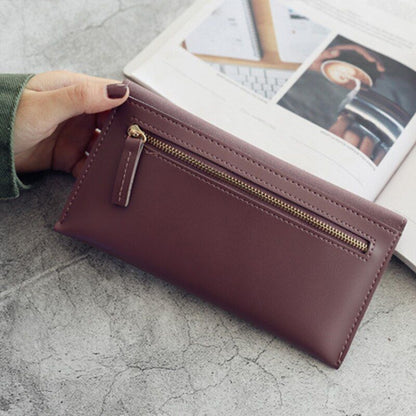 Leather Wallet Hasp Money Bag Zipper Coin Purse Envelope Wallets Clutch Casual