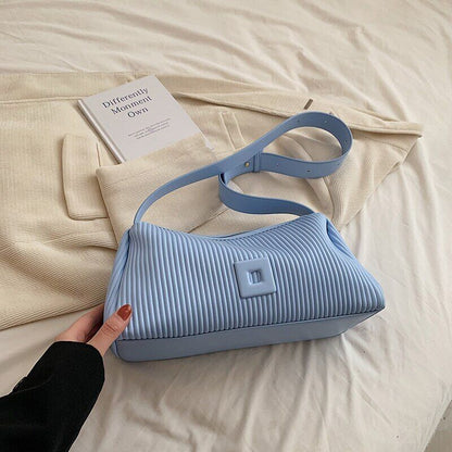 Shoulder Side Bags for Women PU Leather Small Bag Pleats Handbags and Purses