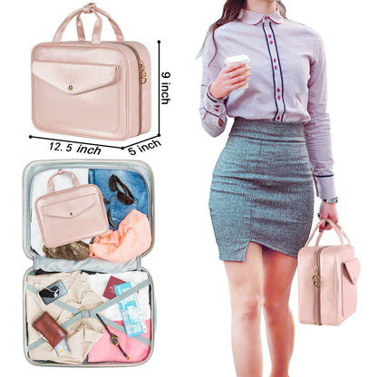 Synthetic Leather Makeup Bag Big Travel Tote Waterproof Cosmetic Bags Toiletries