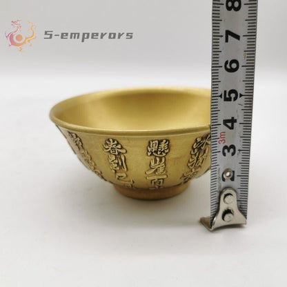 Chinese Brass bracelet small bowl with Chairman Mao's poems cup table decor