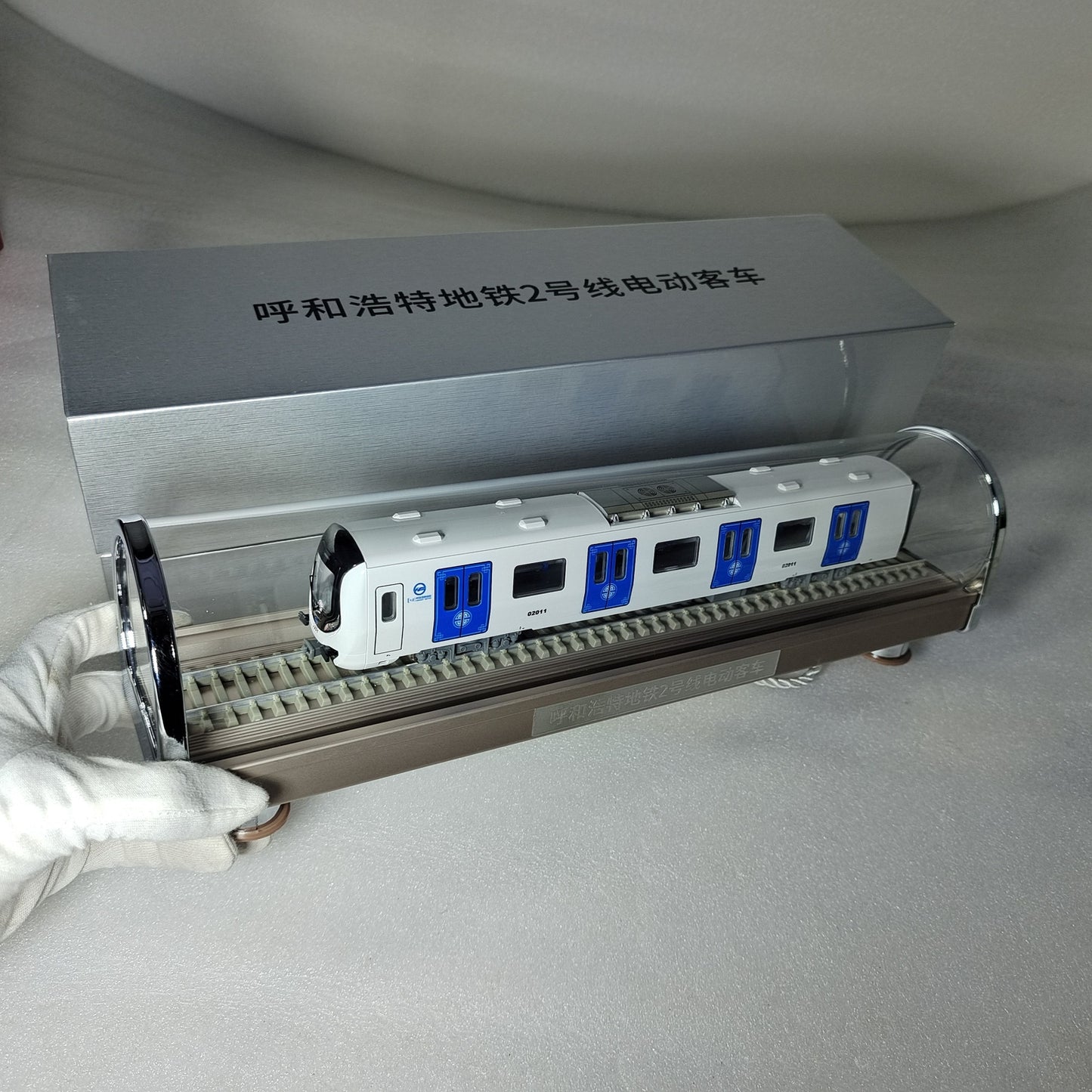 1:68 39CM Huhehaote Metro Line 2 Subway Electric Passenger Train Diecast Model