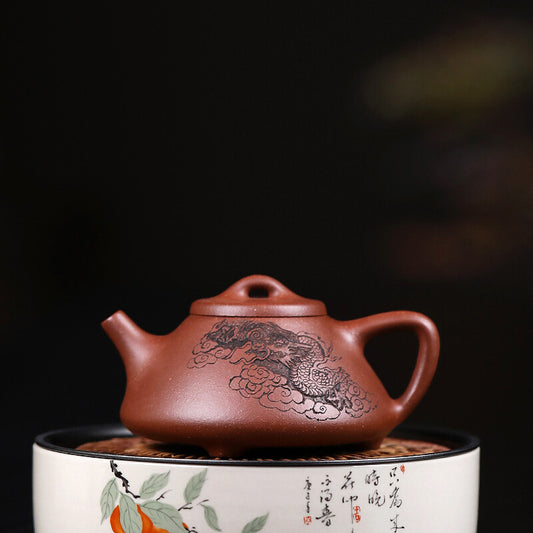 160ml yixing zisha jiangpo clay Pottery shipiao pot Dragon Words tea pot Teapot