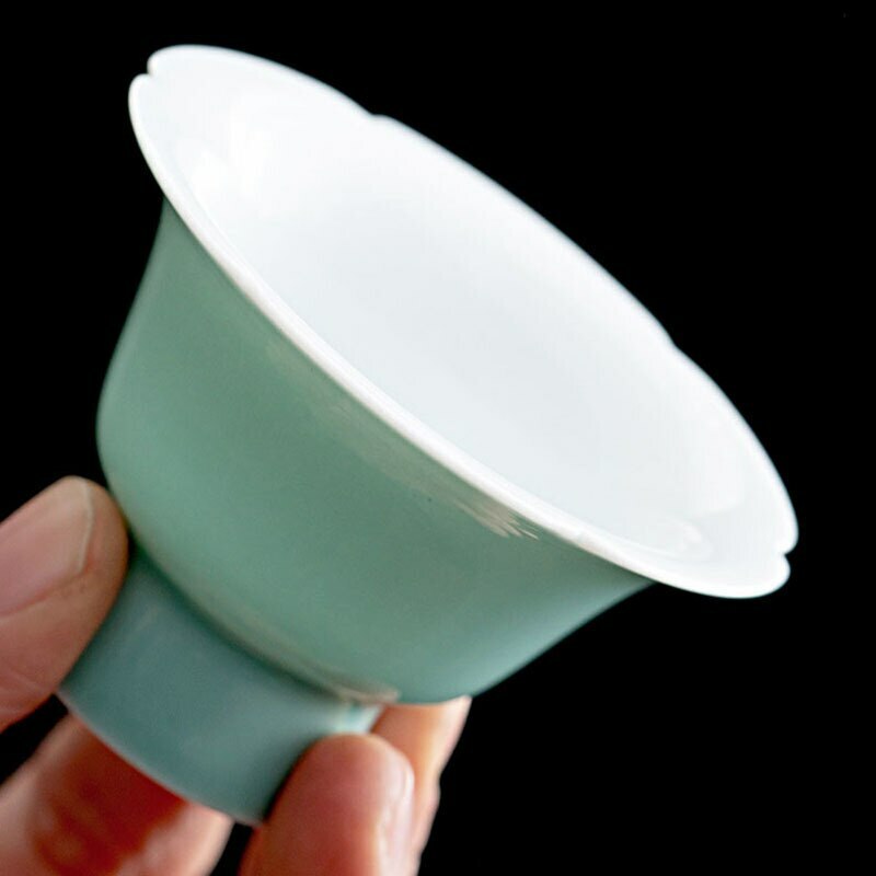 35ml Sunflower Shaped Tea Cup Saucer Ceramic Afternoon Household Kung Fu Tea Set
