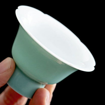 35ml Sunflower Shaped Tea Cup Saucer Ceramic Afternoon Household Kung Fu Tea Set
