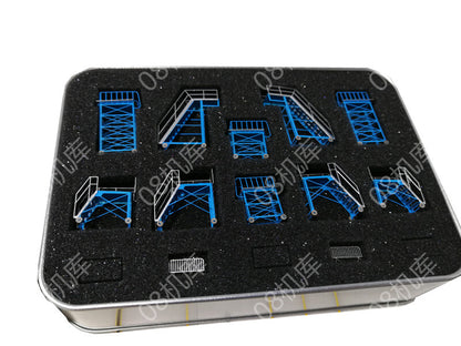 1/200 Airport Metal Passenger Aircraft Maintenance Rack 10Pcs/set Red Yellow