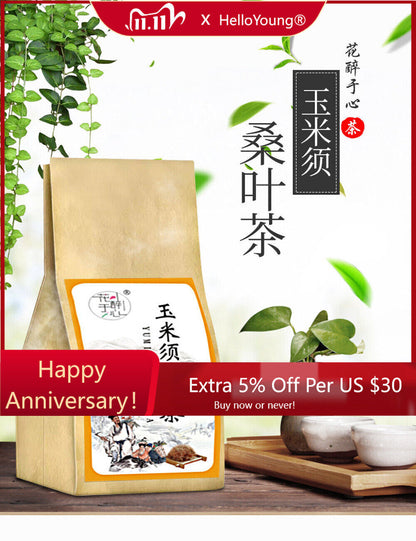 100% Chinese Herbal Tea Natural Mulberry Leaf Tea 150g / 30 Bags-