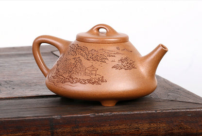 230cc chinese Yixing Handmade Zisha teapot Duan Clay ShiPiao Gongfu Hu Tea Pot