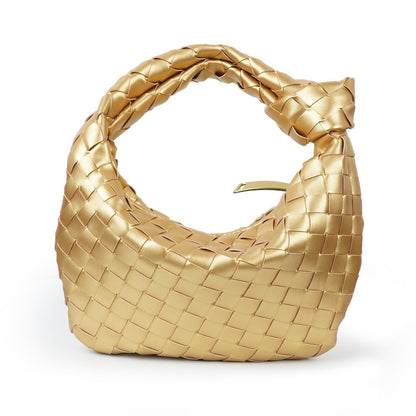Golden Zipper Bag Synthetic Leather Tote Shoulder Bag Crossbody Handbag 26*24 CM