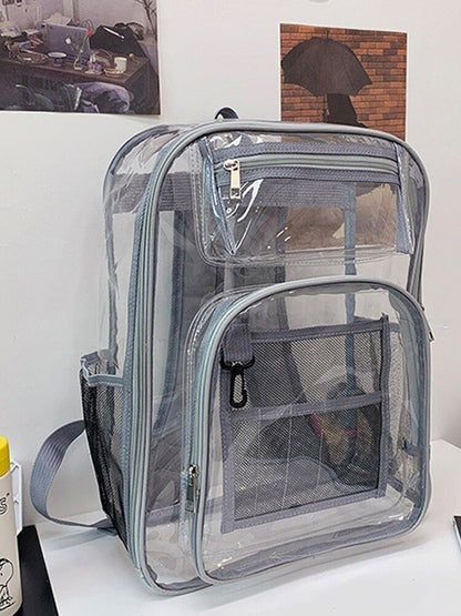 Backpack Waterproof Transparent School Bag Large Solid Clear Fashion Plastic Bag