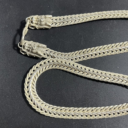 Vintage Miao Silver Pixiu Necklace 60cm Men's Chain