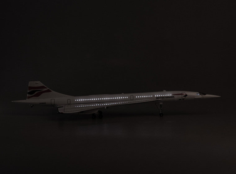 1:125 50CM BRITISH AIRWAYS Concorde Plane Led Sound-Controll Light Resin Model