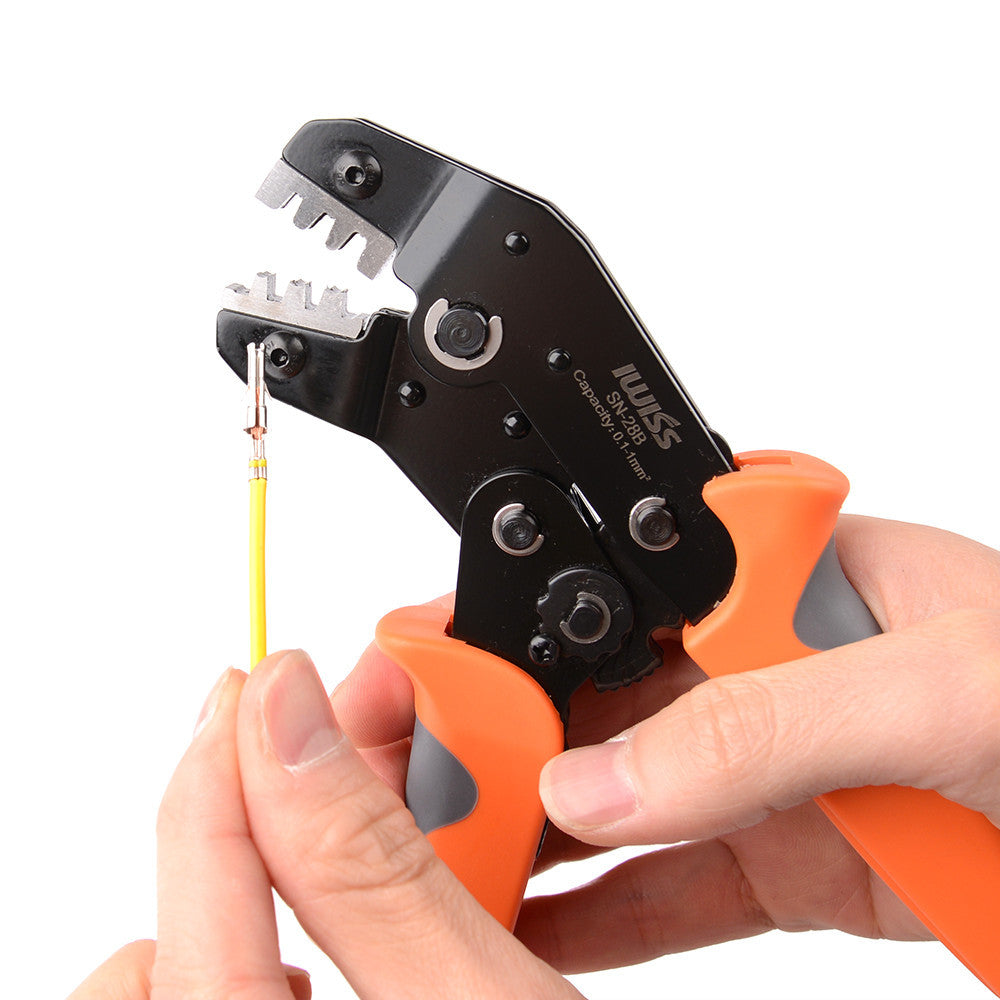 IWISS SN-28B Ratchet Crimping Pliers for Dupont Terminals 0.1-1.0mm² AWG28-18