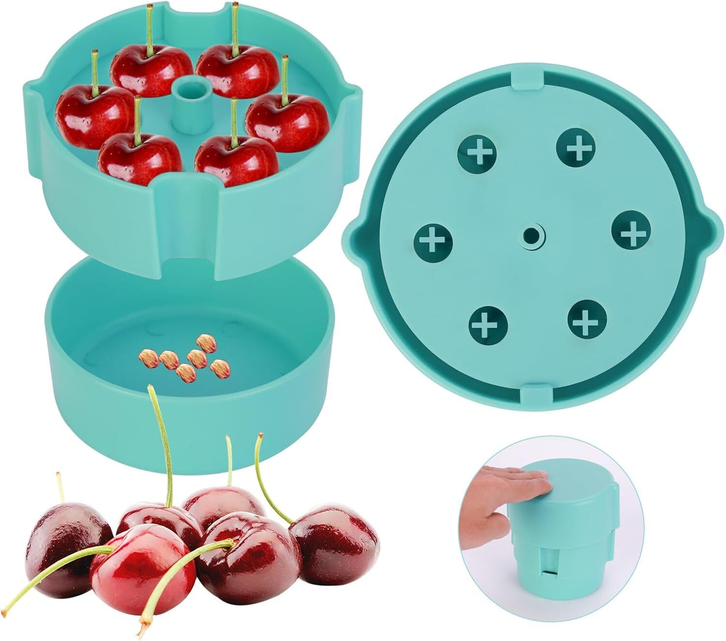 Cherry Pitter - Portable Cherry Pitter Corer Tool, Pits up to 6 Cherries at Once