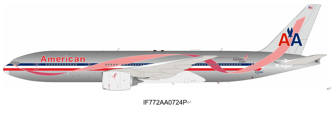 1:200 32CM InFlight American BOEING 777-200ER Passenger Airplane Diecast Model