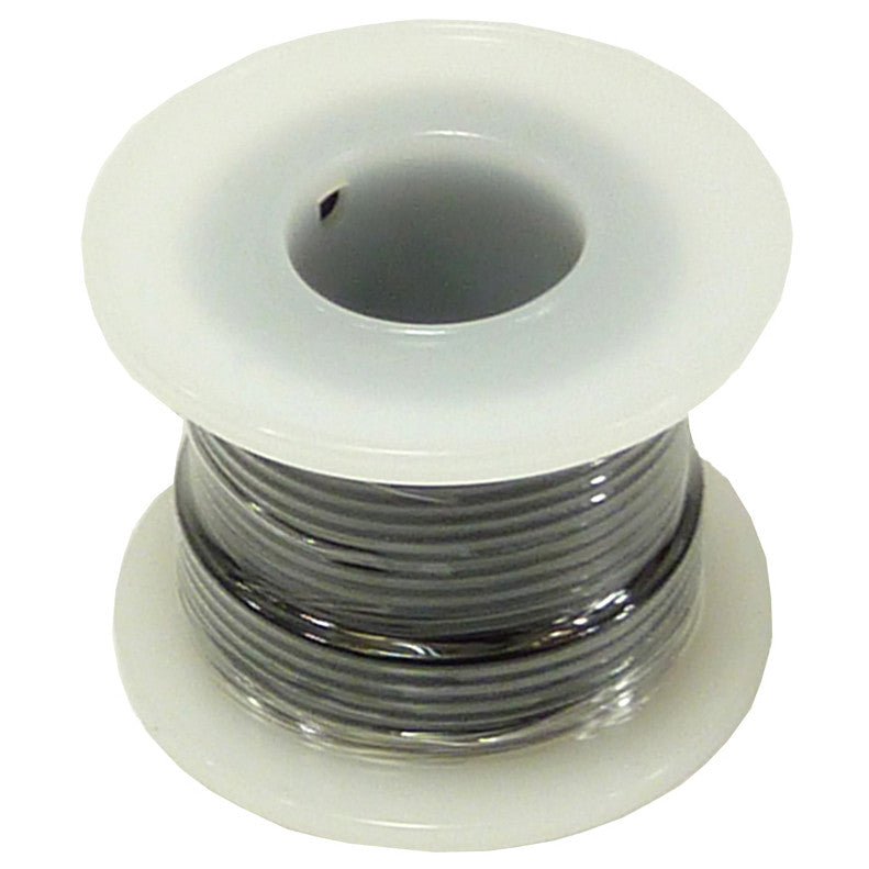 25 Feet Black 22 Gauge Stranded Hook-Up Wire, Tinned Copper, PVC Insulation