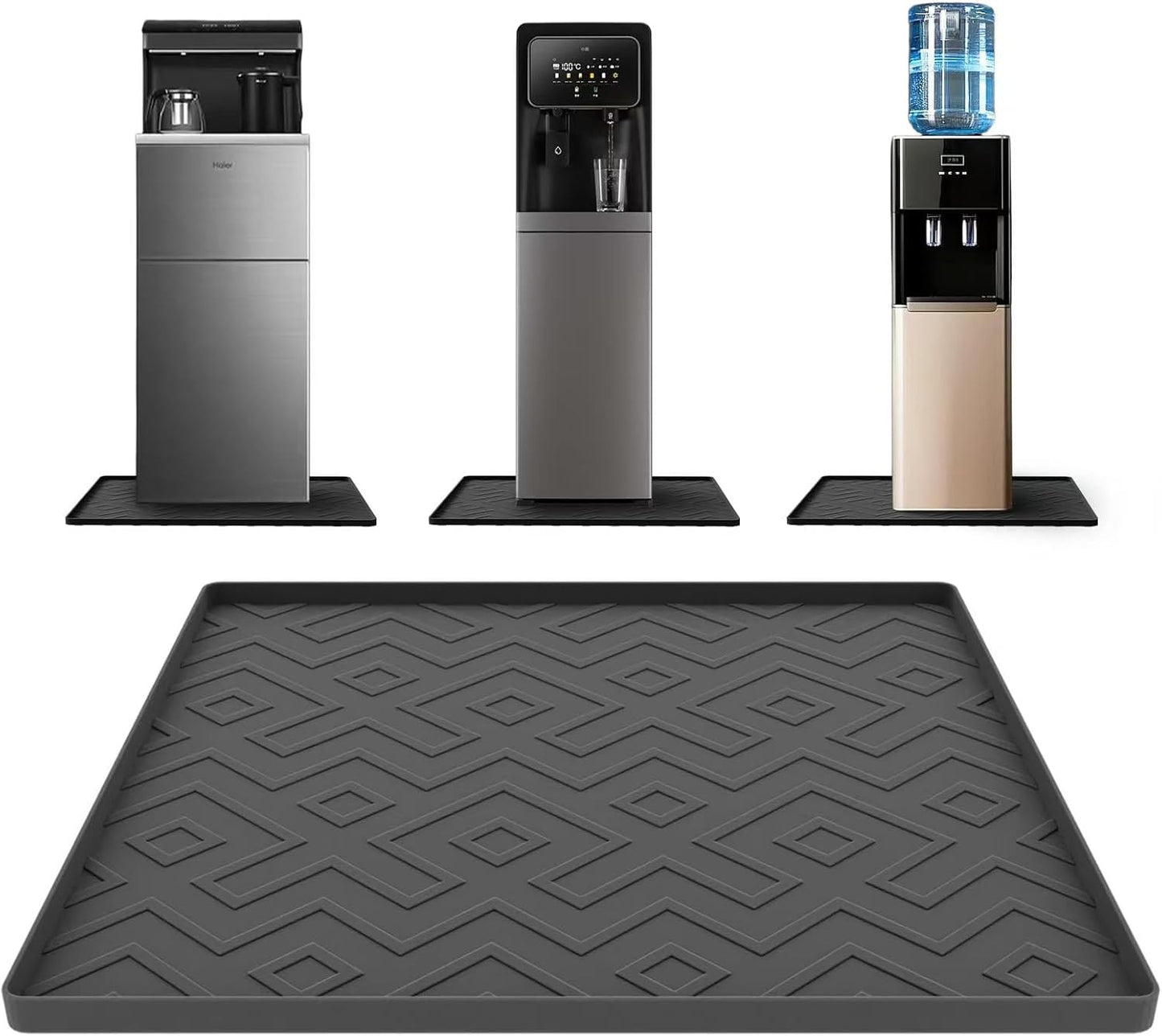 Water Cooler Mat – 19.7" X 19.7" Silicone Water Dispenser Mat for Floor & Counte