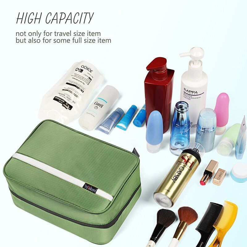 Waterproof Travel Toiletry Makeup Bag Foldable Ladies Shower Bag Hook 24*16*8 CM