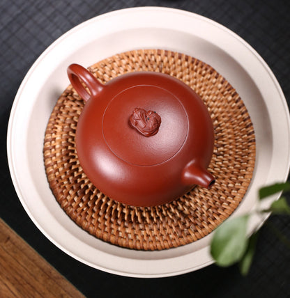Marked Master Tea Pot Real Yixing Zisha Purple Grit Pot Mascot Statue On Lid New