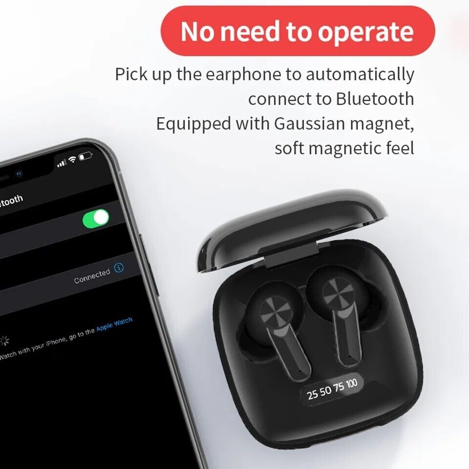 Bluetooth Earbuds Wireless Headphones LED Display Noise Cancelling Premium Sound