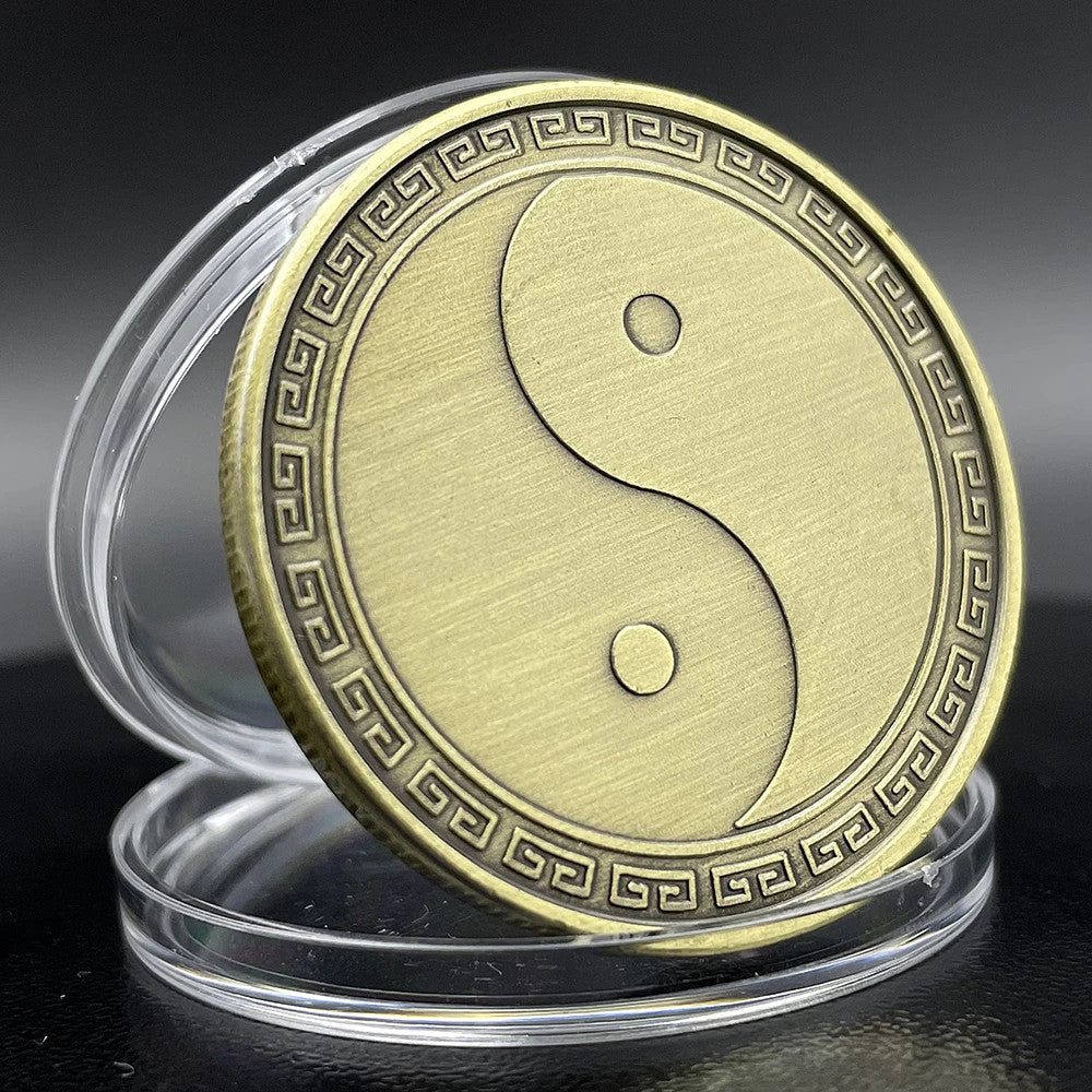 Chinese Dragon Phoenix Commemorative Coin Taiji Eight Diagram Collection Coin
