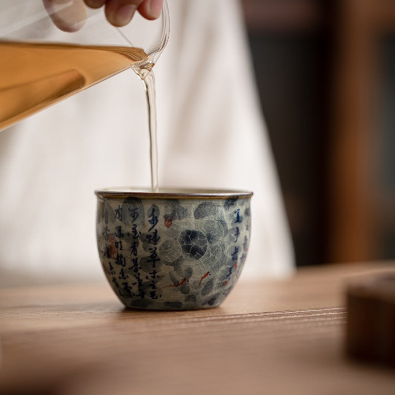 120ml Exquisitely Ceramics Retro Blue and White Porcelain Tea Cup Tasting Cup