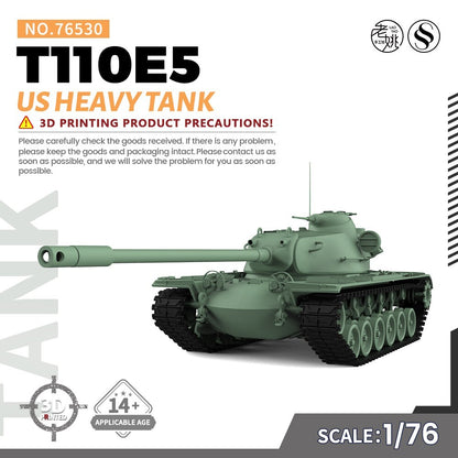 SSMODEL SS76530 1/76 20mm War Gaming Military Model Kit US T110E5 Heavy Tank