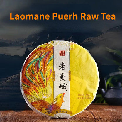 Laomaner Puer Raw Tea Pu-erh Green Tea Cake Yunnan Ancient Tree Pu'er Tea 357g