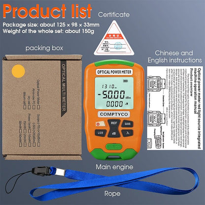 Mini 2 In 1 Optical Power Meter Optical Fiber Tester with LED Lighting -50+26dBm