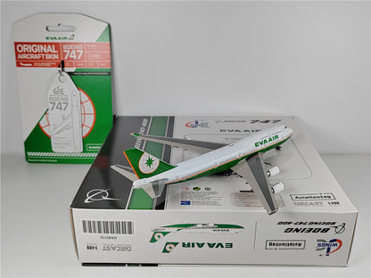 1:400 JC Wings EVA AIR BOEING B747-400 Passenger Airplane Diecast Aircraft Model