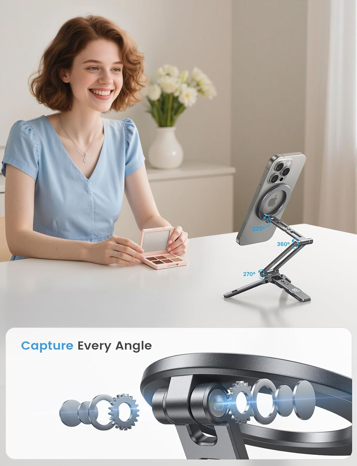 for Magsafe Tripod Stand - [Ultra-Compact] Aluminium Magnetic Phone Tripod for I