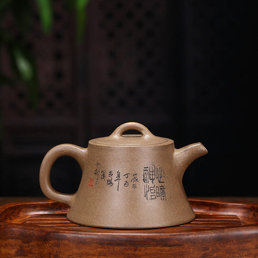 China Yixing Zisha Pottery Graphite Clay Handmade 200cc Mesh Teapot 井栏