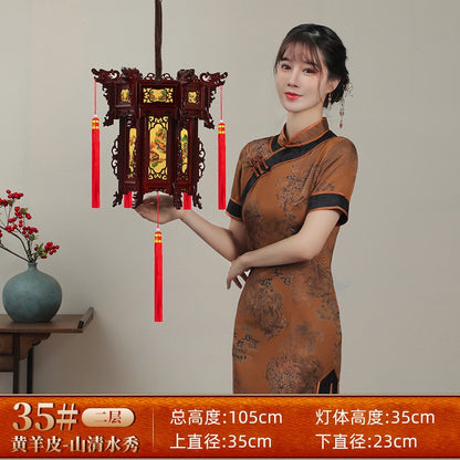 Palace Lantern Carved Wooden Chinese Lantern Balcony Red Outdoor Decoracion