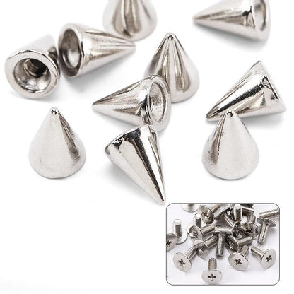 Studs & Spikes 25Pcs Punk Buttons Rivets Set DIY Craft Clothes Garment Screwback