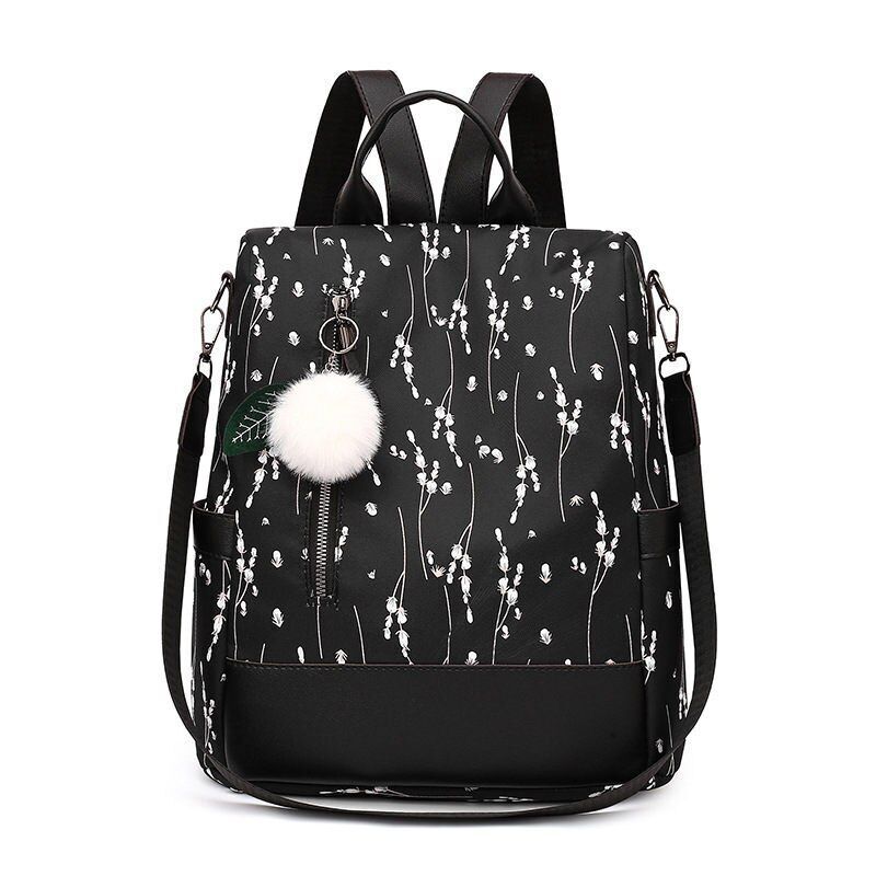 Backpack College Students School Bags Flower Print Backpack Casual Traveling Bag