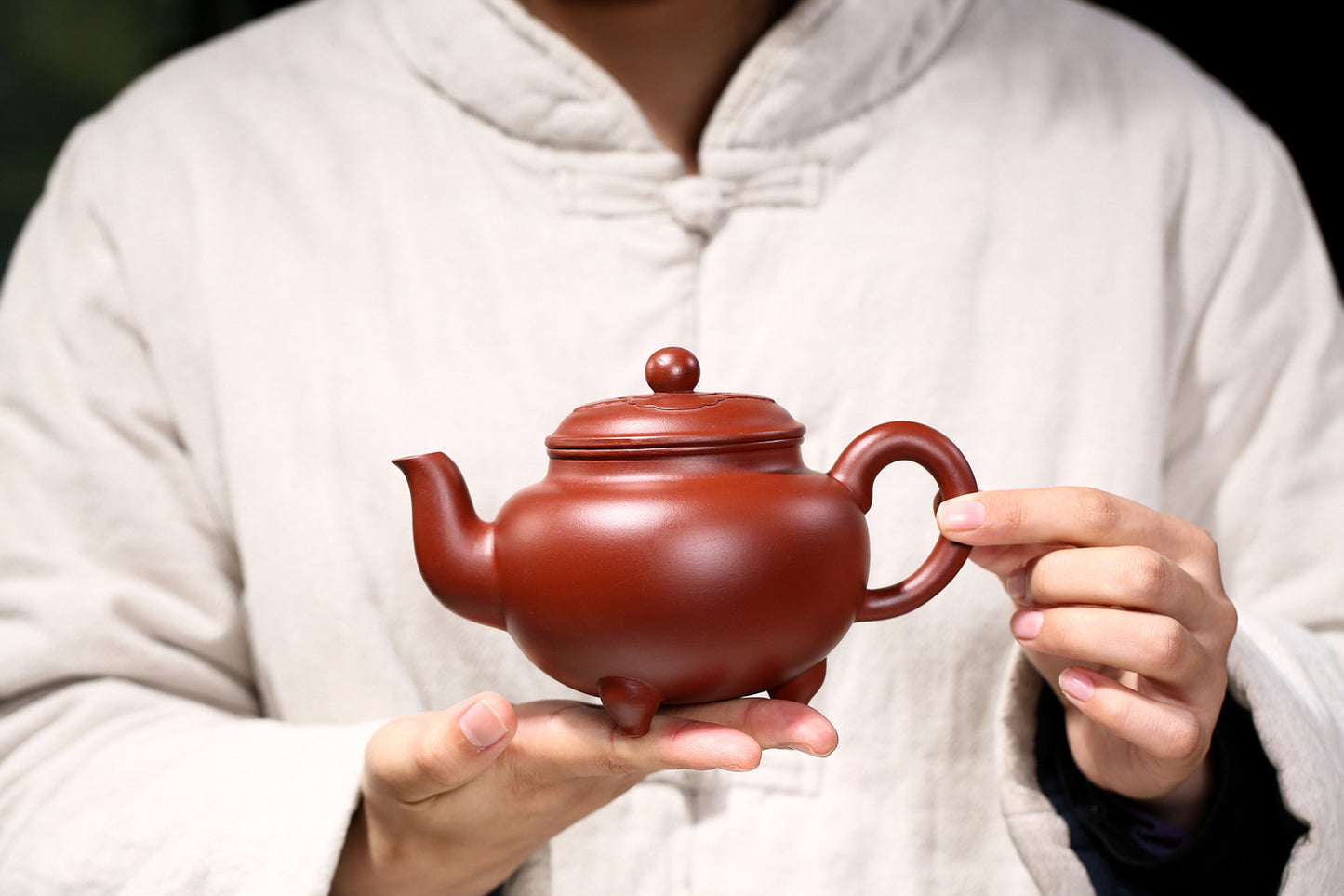 Vintage Chinese Yixing Purple Clay Teapot Zisha Ceremony Carving Collectible Art