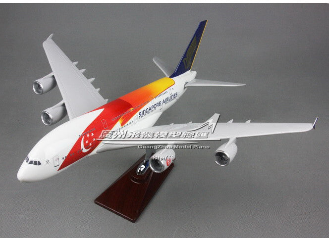 45CM 1:160 SINGAPORE AIRLINES AIRBUS A380 9V-SKI Passenger Airplane Resin Model