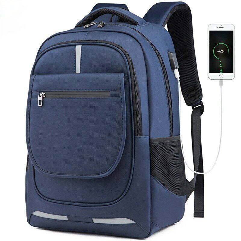 Men Backpacks 17 Inch Laptop USB Charging Bag Anti-theft Fashion Travel Rucksack