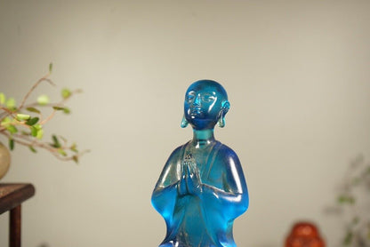 Collect China old Coloured glaze gilt carefully carve enlightenment statue BL