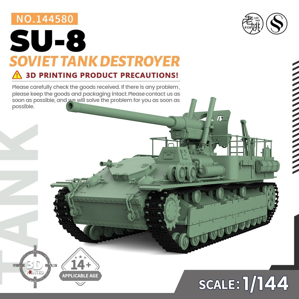 SSMODEL SS144580 1/144 Military Model Kit Soviet SU-8 Tank Destroyer