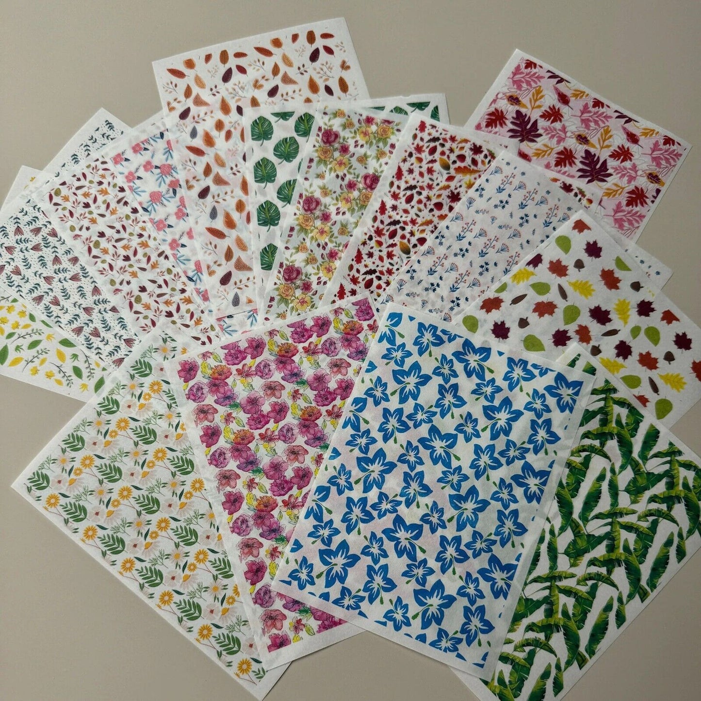 Pottery Clay Transfer Paper Watercolor Art Flower DIY Earring Sticker 9.5x13.5cm