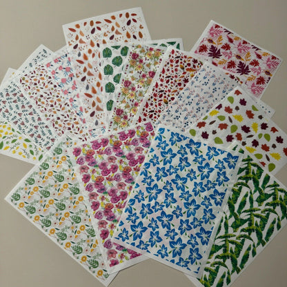 Pottery Clay Transfer Paper Watercolor Art Flower DIY Earring Sticker 9.5x13.5cm