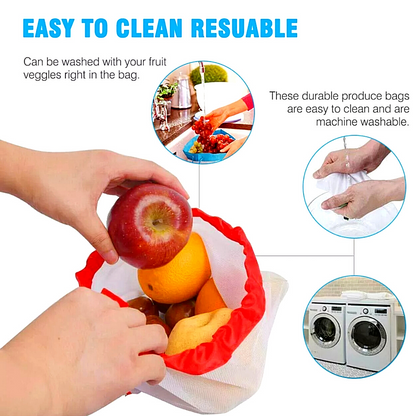 Bolsas Bags Mallas Para Cocina Juguetes Frutas Resistente Reutilizable 3Pz US