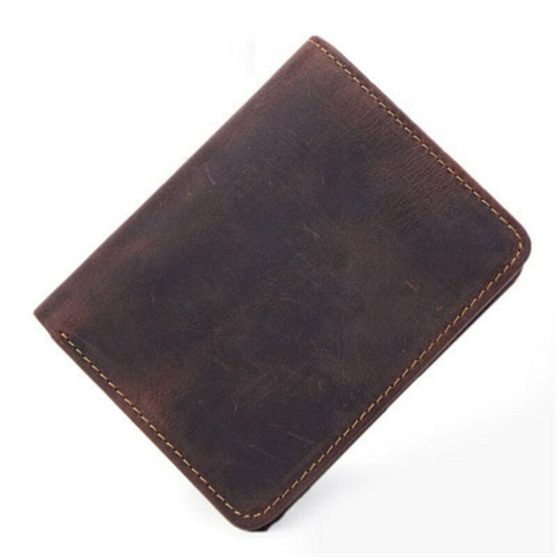 Leather Card Clamps Men's Wallet Card&ID Holder Bag Purse Cash Clip Billfold Bag